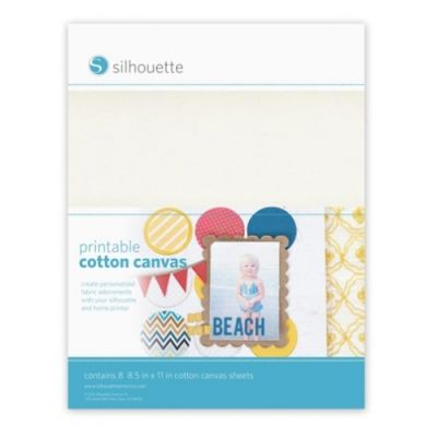 Silhouette Printable Cotton Canvas - pakket 8 vel formaat 21,5 x 28 cm.